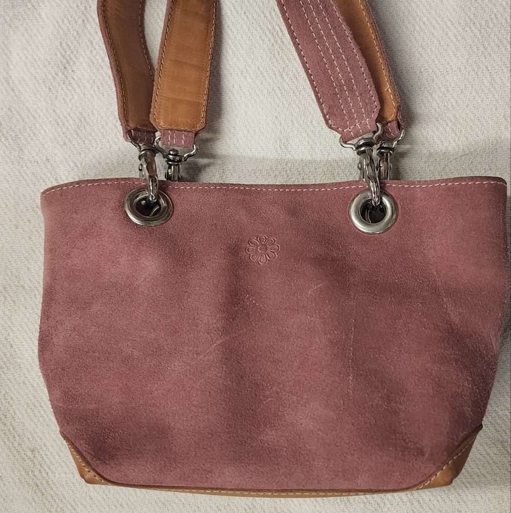 Ombu Pink Suede Leather Bag.